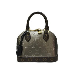 LOUIS VUITTON Alma Vernis Monogram Epi Khaki Green Handbag Shoulder Bag Strap